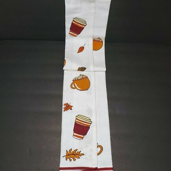 Kitchen Tea Towels Pumpkin Spice Latte Halloween - Picture 3 of 10